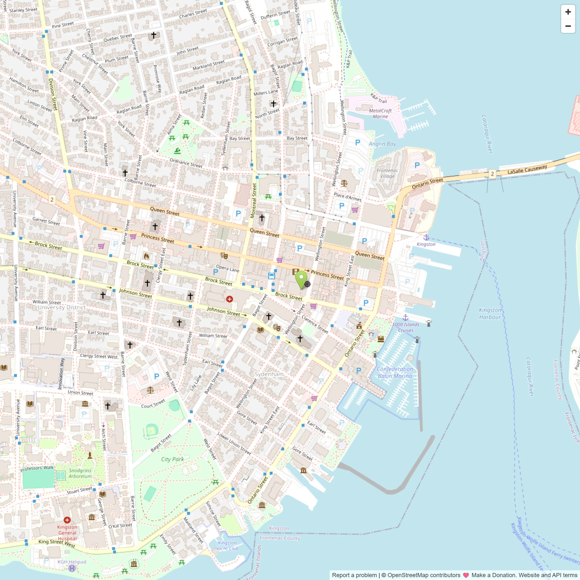 Map showing Mac's Chocolate at 2792 Princess Street, Kingston west end